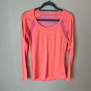 Marika Hot Pink Fitted Athletic Long Sleeve Crewneck T-Shirt Women’s Size Small